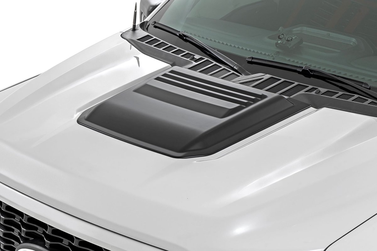 Ford F-150 Hood Scoop - Rough Country - Matte Black, Gloss Black, Paint-to-Code - '21-'24
